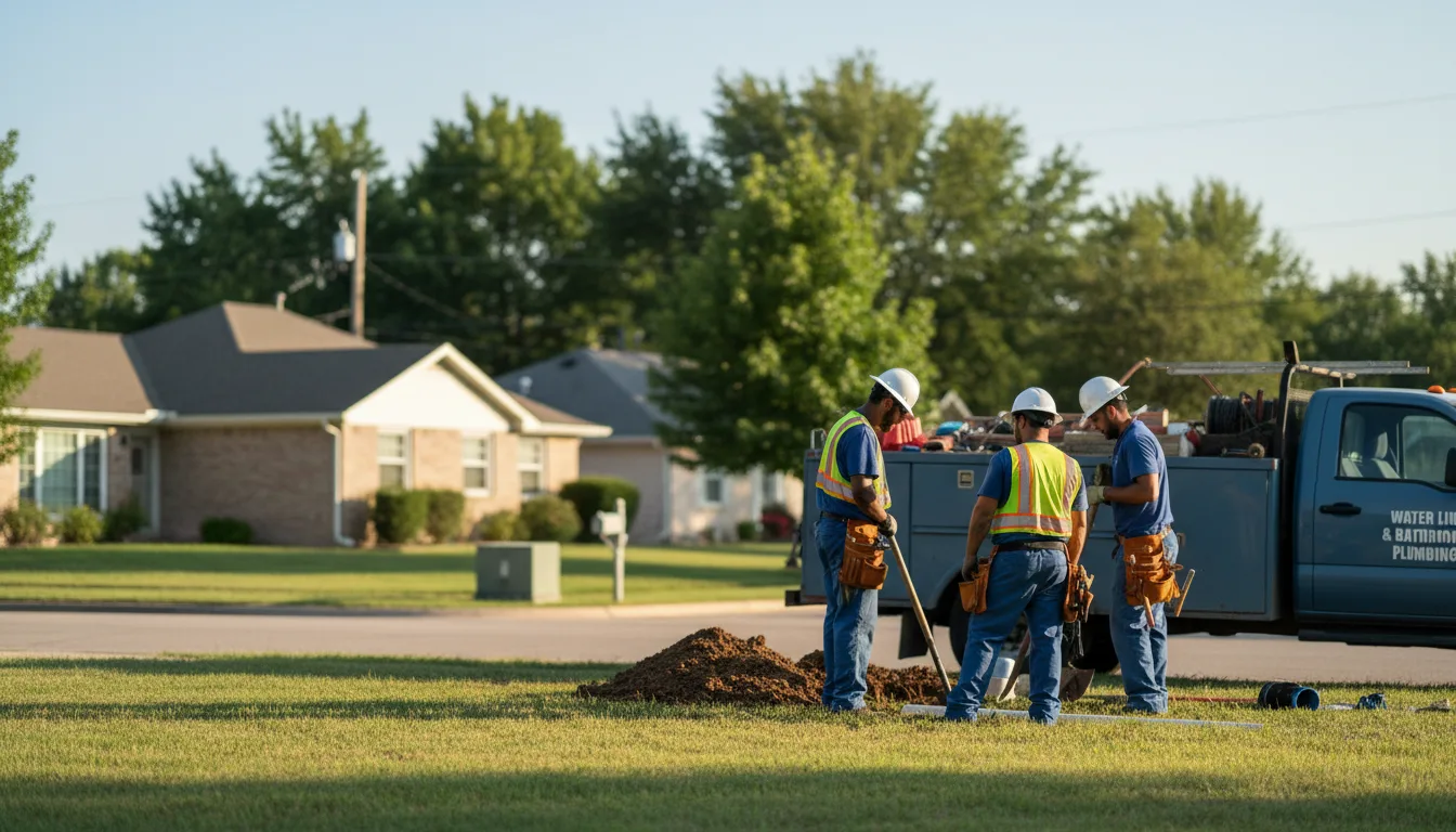 Residential water line and bathroom plumbing service in Jamestown, ND